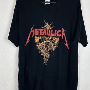 00s Vintage Metallica 2003 Sunfaded Logo T-shirt In Black